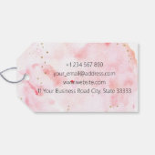 オリジナル女性ポートレートピンク ギフトタグ (裏面横)