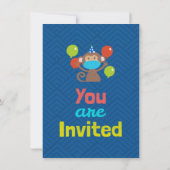 オリジナル子供猿マスク カートゥーン 誕生日招待状 招待状 (裏面)