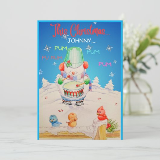 オリジナル子供用クリスマスグリーティングカード シーズンカード (スタンド正面)