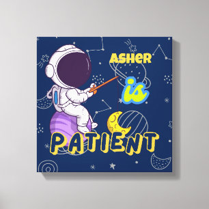 オリジナル宇宙飛行士アファメーション デコ 忍耐 キャンバスプリント