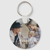 オリジナル家族写真にオリジナル名を入れて キーホルダー (正面)