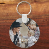 オリジナル家族写真にオリジナル名を入れて キーホルダー (正面)