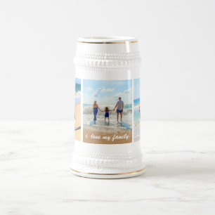 オリジナル家族写真コラージュ ビアステインギフト ビールジョッキ