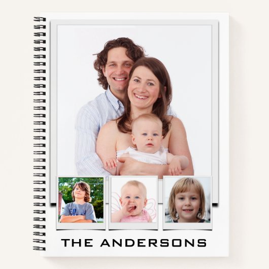 オリジナル家族写真スパイラルを作成する ノートブック (正面)