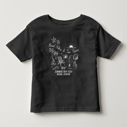 オリジナル家族夏のビーチ旅行グループおそろい トドラーTシャツ (正面)