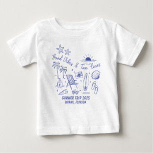 オリジナル家族夏のビーチ旅行グループおそろい ベビーTシャツ