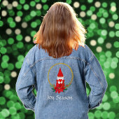 オリジナル小人と編集可能なテキスト デニムジャケット