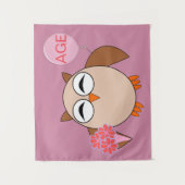 オリジナル年齢誕生日フクロウタペストリー タペストリー (正面)