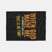 オリジナル引用文とおもしろいことわざいつ神が私をFにした フリースブランケット (正面(横))