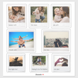 オリジナル思い出ステッカーシート 8枚の写真付き シール