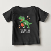 オリジナル恐竜バレンタインTシャツ（男の子用） ベビーTシャツ (正面)