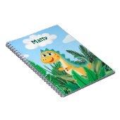 オリジナル恐竜水彩画男子学生ノート ノートブック (右側)