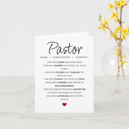 オリジナル感謝の気持ちを伝える牧師へのグリーティングカード カード (黄色い花)