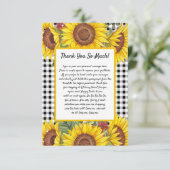 オリジナル感謝カード – ブラックギンガム & ヒマワリ サンキューカード (スタンド正面)