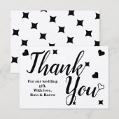 オリジナル感謝メッセージ シンプルな手書き風タイポグラフィー サンキューカード (正面/裏面)