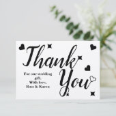 オリジナル感謝メッセージ シンプルな手書き風タイポグラフィー サンキューカード (スタンド正面)