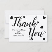 オリジナル感謝メッセージ シンプルな手書き風タイポグラフィ サンキューカード (正面)