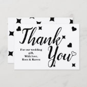 オリジナル感謝メッセージ シンプルな手書き風タイポグラフィ サンキューカード (正面/裏面)