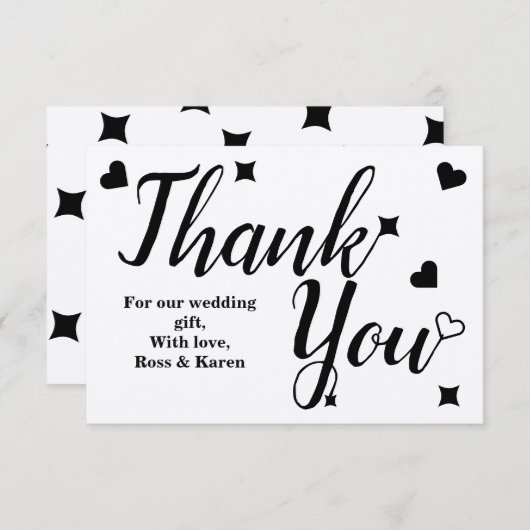 オリジナル感謝メッセージ シンプルな手書き風タイポグラフィ サンキューカード (正面/裏面)