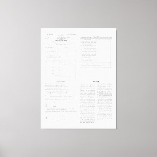 オリジナル所得税型枠1040 1913 (4)ページ キャンバスプリント (正面)