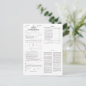 オリジナル所得税型枠1040 1913 (4)ページ ポストカード (スタンド正面)