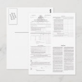 オリジナル所得税型枠1040 1913 (4)ページ ポストカード (正面/裏面)