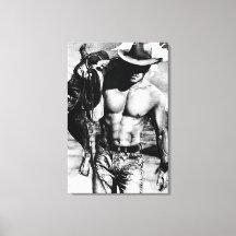 オリジナル手描きハンサムなセクシーカウボーイマン