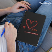 オリジナル手描きラブハートミニマルモダンリスト ノートブック