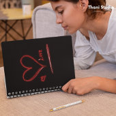 オリジナル手描きラブハートミニマルモダンリスト ノートブック