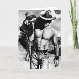 オリジナル手描き 現代アート イケメンカウボーイ サンキューカード
