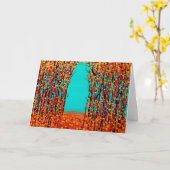 オリジナル抽象アート 秋の色彩 カード (黄色い花)