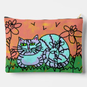 オリジナル抽象的猫アート アクセサリーポーチ (裏面)