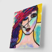 オリジナル抽象芸術アートウォールクロック スクエア壁時計 (傾斜)