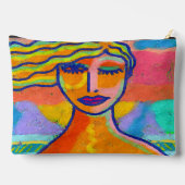 オリジナル抽象芸術アートジッパーパウチ アクセサリーポーチ (裏面)