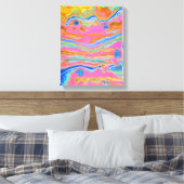 オリジナル抽象芸術アートフロー・オブ・ザ・コスモス キャンバスプリント (インサイチュ (寝室))