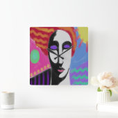 オリジナル抽象芸術アートラウンドクロック スクエア壁時計 (ホーム)