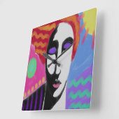 オリジナル抽象芸術アートラウンドクロック スクエア壁時計 (傾斜)