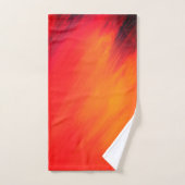 オリジナル抽象芸術アート黄色とオレンジ バスタオルセット (ハンドタオル)