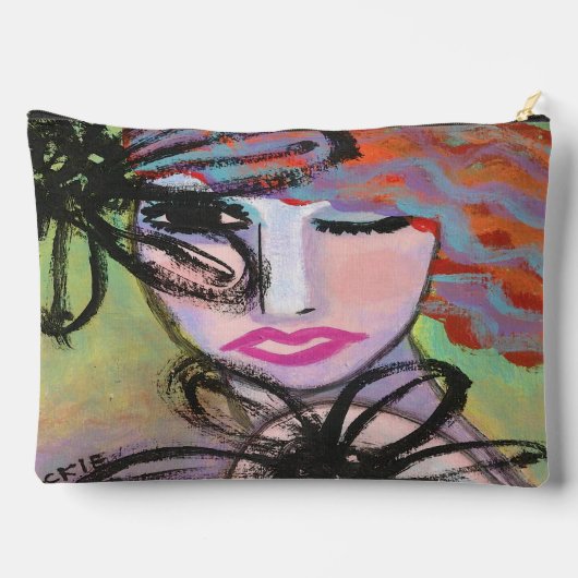 オリジナル抽象芸術アート アクセサリーポーチ (裏面)