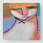 オリジナル抽象芸術アート スクエア壁時計 (正面)