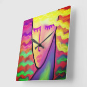 オリジナル抽象芸術アート スクエア壁時計 (傾斜)