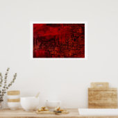 オリジナル抽象芸術キャンバス印刷 – 赤抽象芸術アート ポスター (キッチン)
