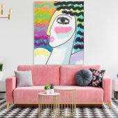 オリジナル抽象芸術デジタルポートレートの女性 キャンバスプリント (インサイチュ (リビング))