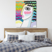 オリジナル抽象芸術デジタルポートレートの女性 キャンバスプリント (インサイチュ (寝室))