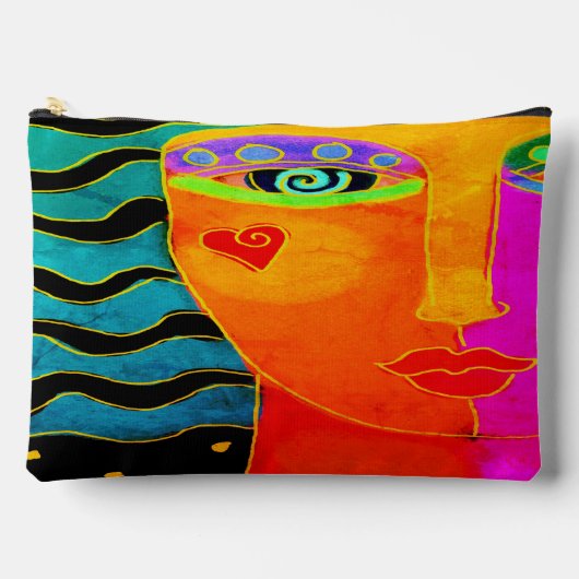 オリジナル抽象芸術デジタル アクセサリーポーチ (正面)