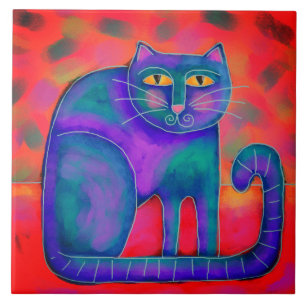 オリジナル抽象芸術デジタ絵画ル猫 タイル