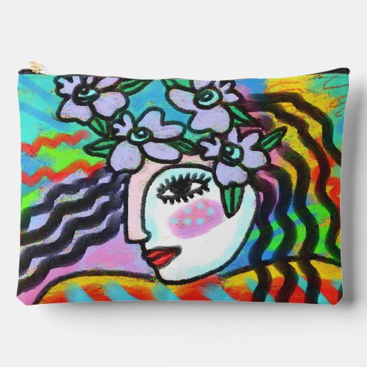 オリジナル抽象芸術デジ絵画タル アクセサリーポーチ (正面)