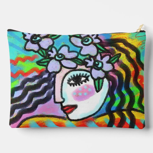 オリジナル抽象芸術デジ絵画タル アクセサリーポーチ (裏面)