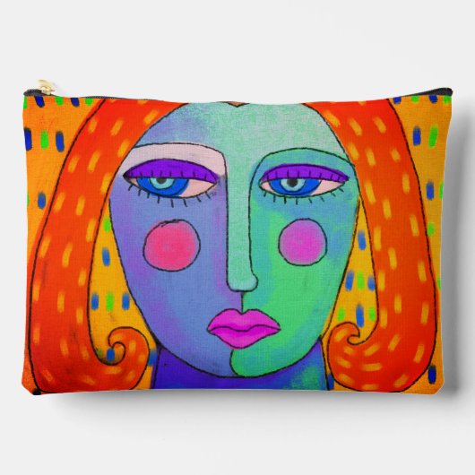 オリジナル抽象芸術デジ絵画タル アクセサリーポーチ (正面)