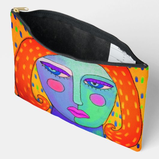 オリジナル抽象芸術デジ絵画タル アクセサリーポーチ (見開き)